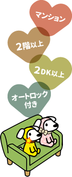 マンション｜2階以上｜2DK以上|オートロック付き