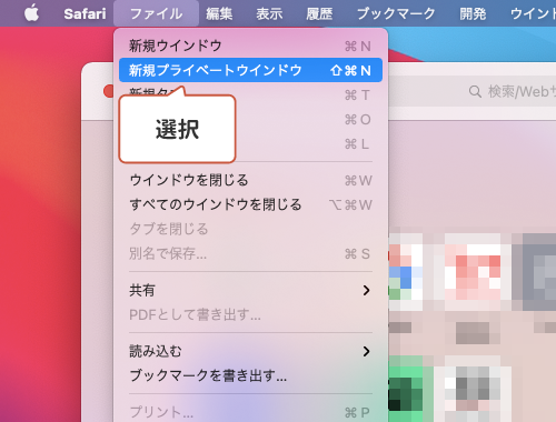シークレットモード macOS Safari1